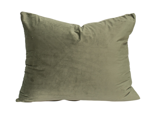 Velvet Cushion - Olive - 30 x 40cm